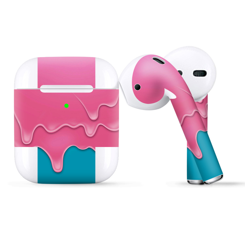 Skins Wraps Compatible For Apple Airpods  Dripping Ice Cream Drips