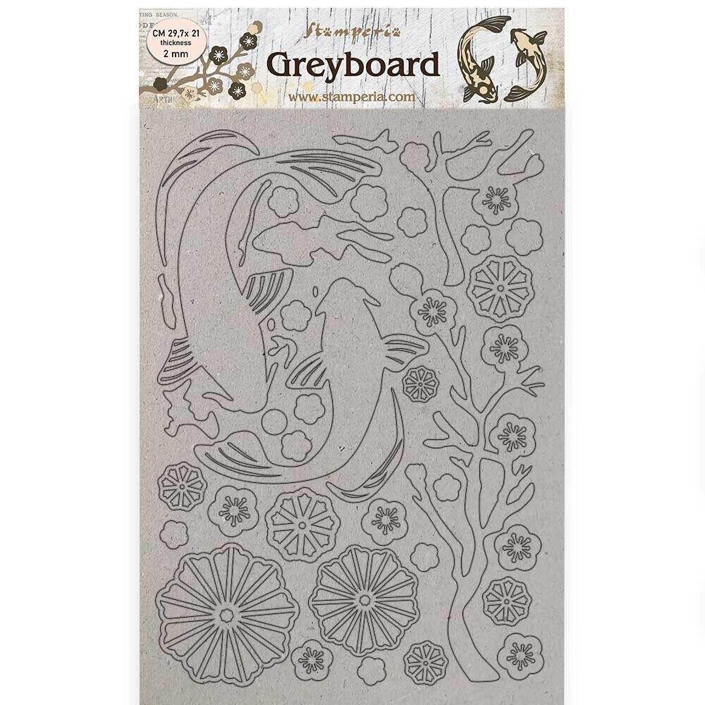 Stamperia Greyboard Cut-outs A4 2mm Thick-fish, Sir Vagabond In Japan