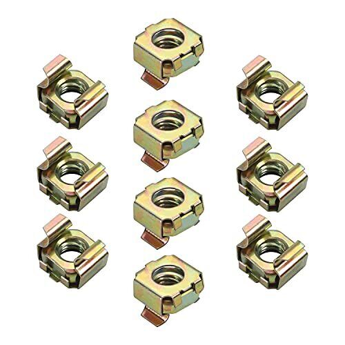 Mromax M8 Cage Nuts For Server Rack Cabinet Carbon Steel Yellow Zinc Plated 1...