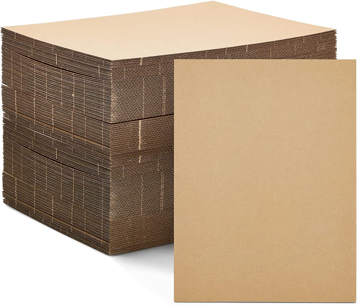50 Pack Corrugated Packaging Pads Craft Cardboard Sheets Bulk Flat