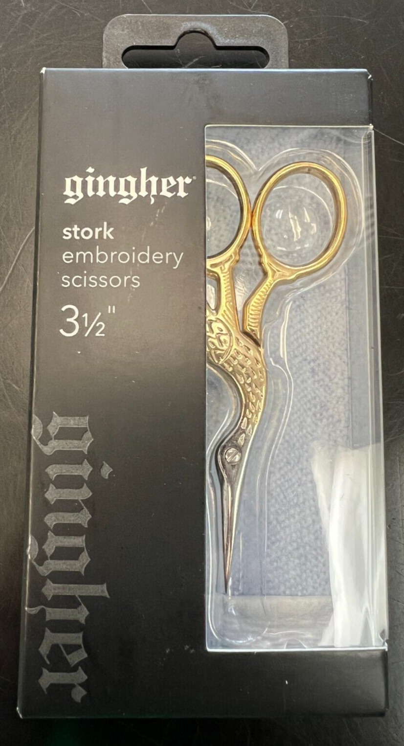 Gingher 3 1/2in Gold Handle Embroidery Scissors,  Epaulette Or Stork