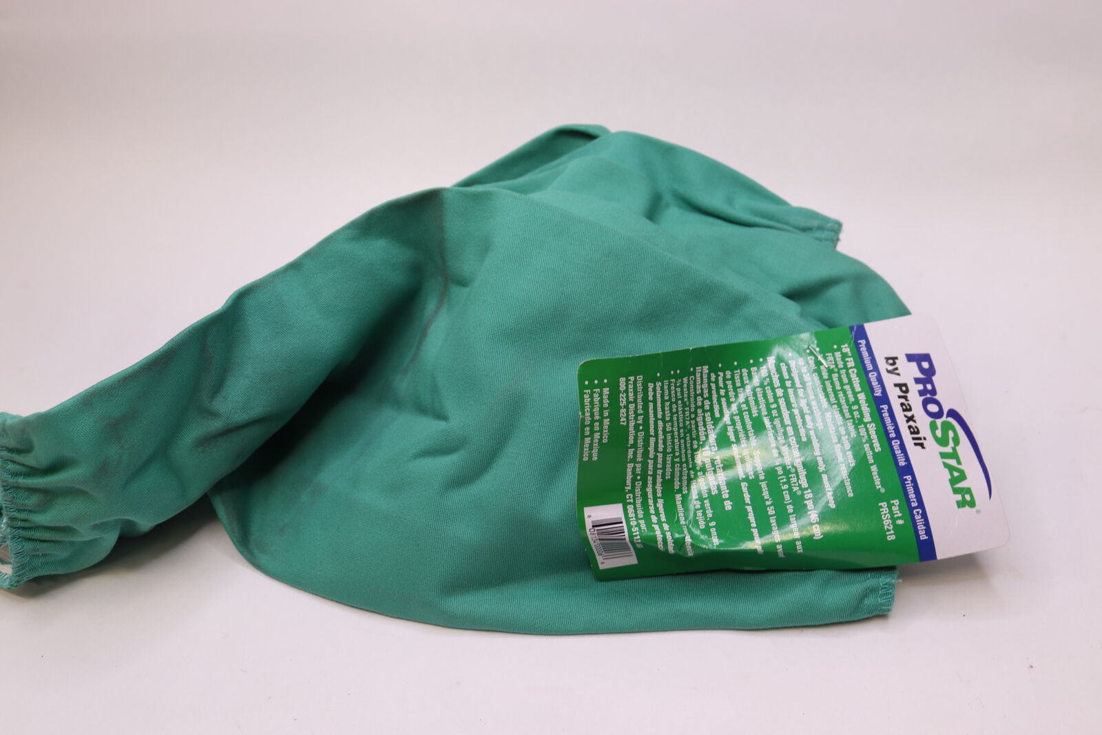 (2-pk) Praxair Flame Resistant Cotton Welding Sleeves Green 18" Prs6218