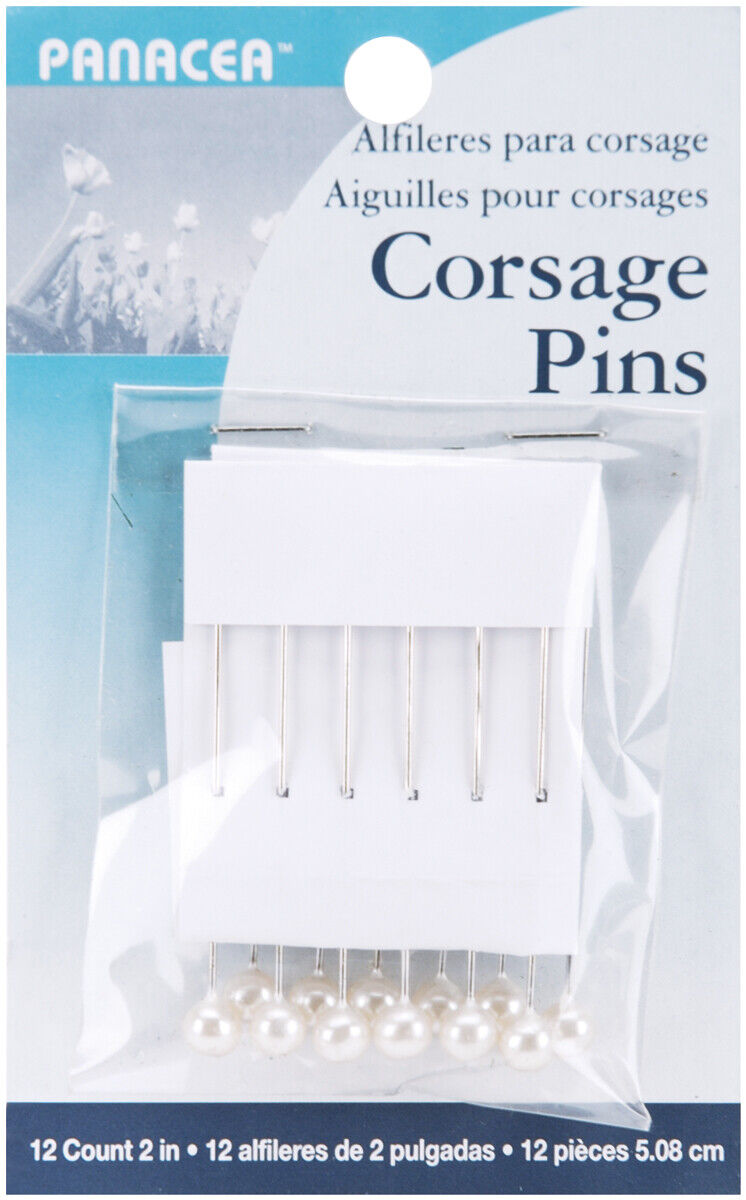 Corsage Pins 2" 12/pkg-pearl White, 60008