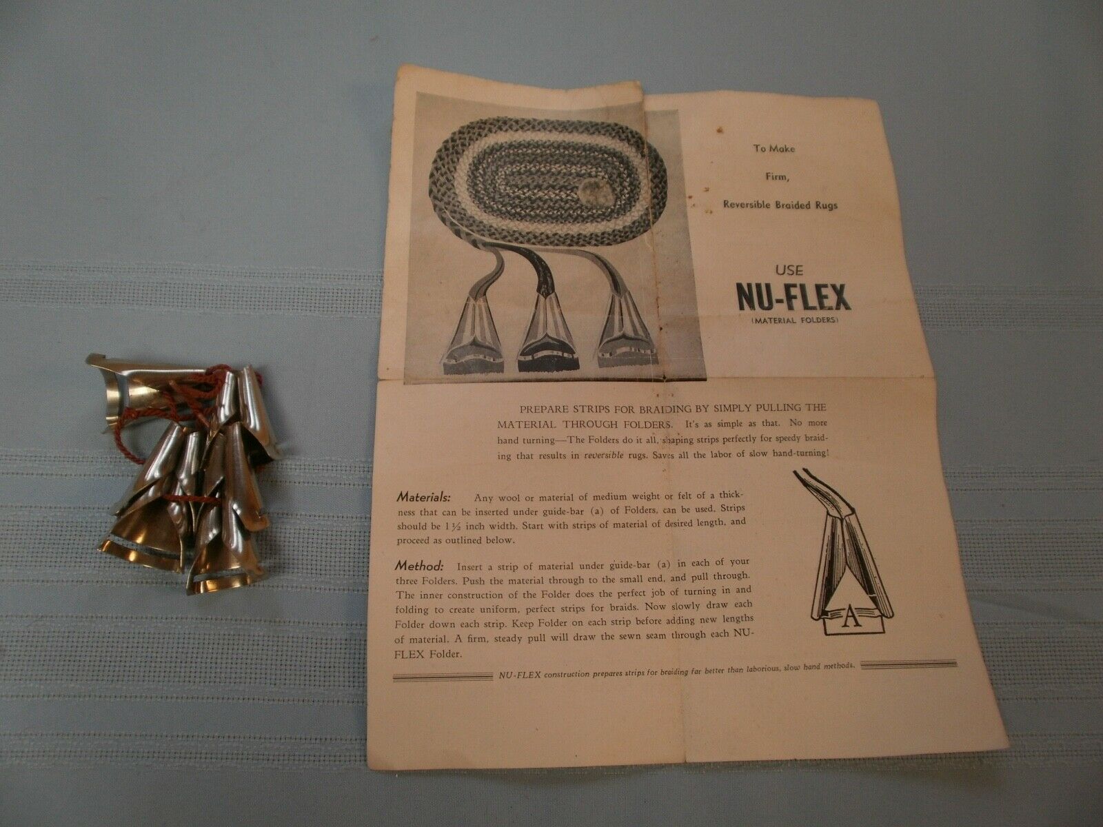 Vintage Nu-flex Material Folders Rug-a-day Rug Braiding Kit W Instruction Sheet