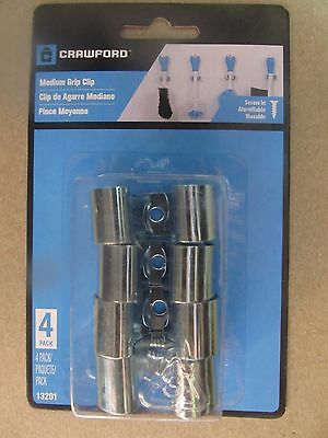 Crawford Medium Grip Broom And Tool Clips 4 Pack #13201   New