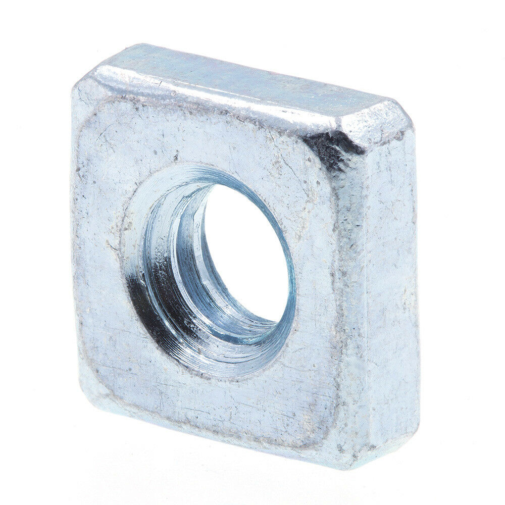 Square Nuts, #10-24, Zinc Plated., 10 Pack
