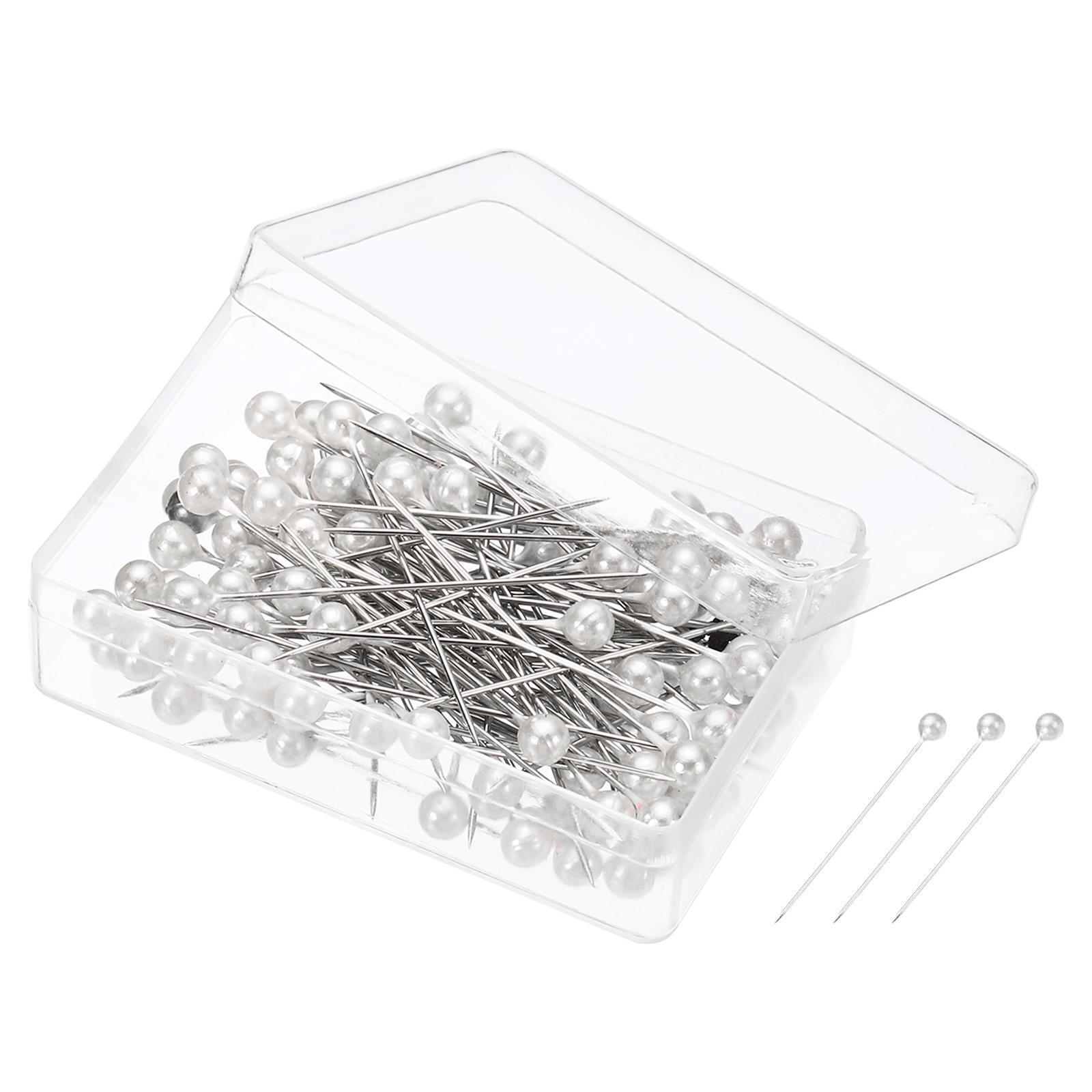 1 Set Pearlized Sewing Pins, Ball Head Needle Straight Quilting Pin, White