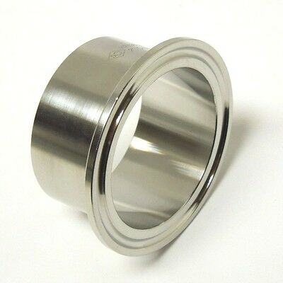 Sanitary 1-1/2″ 304 Stainless Long Weld Ferrule Clamp End Tri Clover <san033