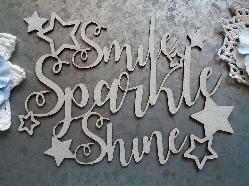 Scrapholics Laser Cut Chipboard 1.8mm Thick Smile Sparkle Shine,  099654249767