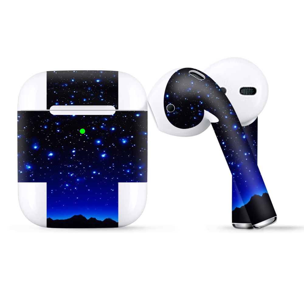 Skins Wraps Compatible For Apple Airpods  Stars Over Glowing Sky