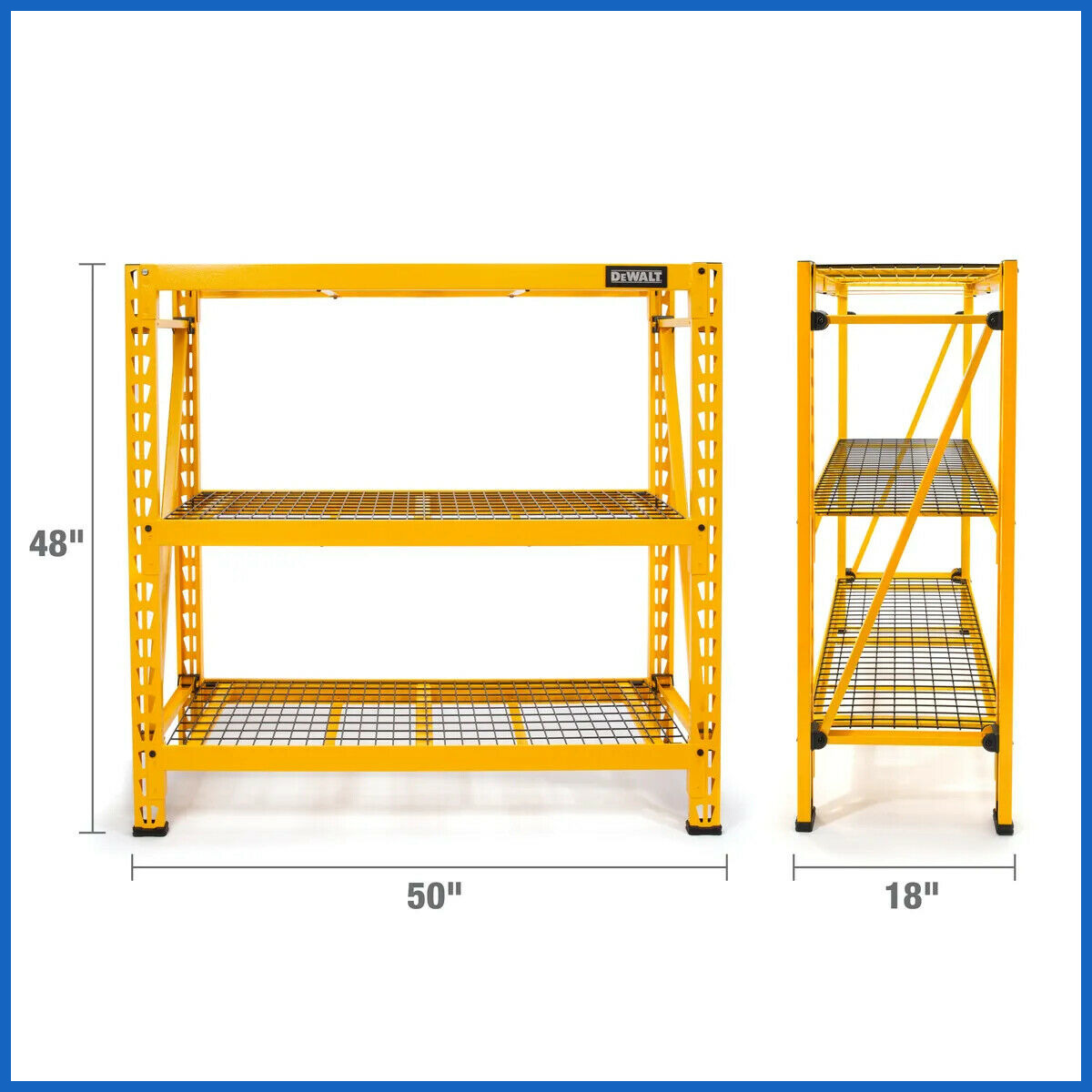 Dewalt Shelving 4 Ft. Tall 3 Shelf Steel Wire Deck Storage Rack Dxst4500-w