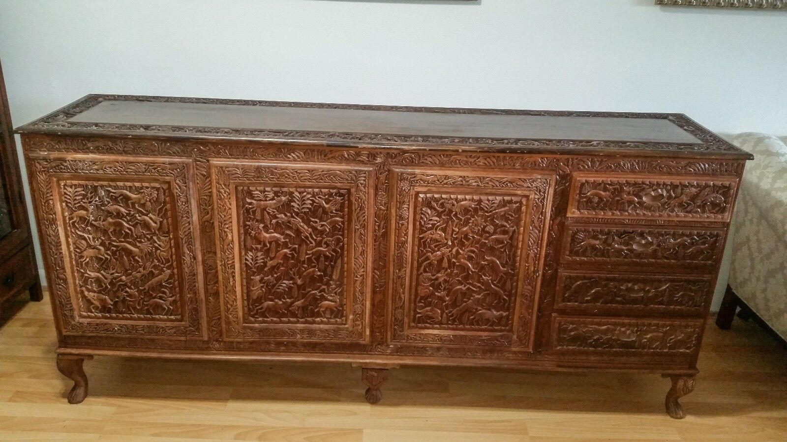 Unique One Of A Kind Handcrafted Sideboard With A Bible Theme
