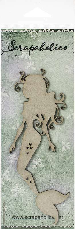 Scrapaholics Laser Cut Chipboard 1.8mm Thick Floating Mermaid, 6" 099654249910