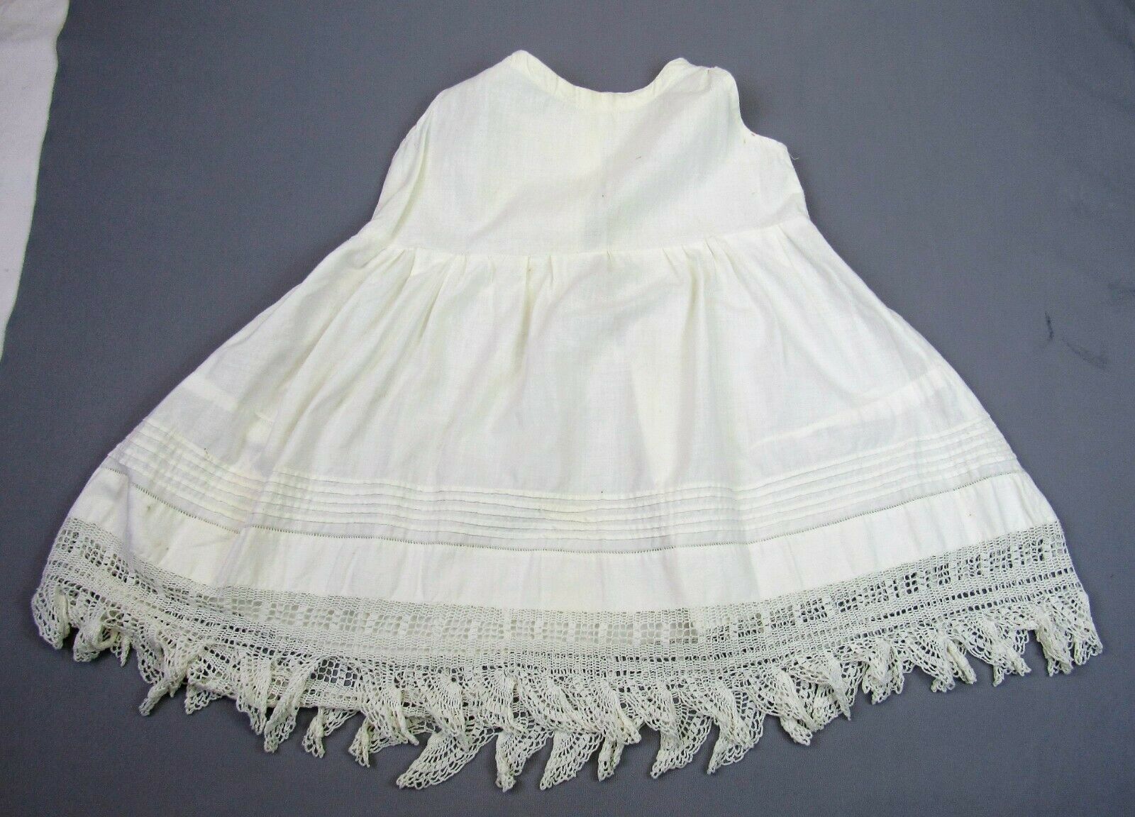 Antique Baby Petticoat Slip Vintage Cotton Toddler Dress Crochet Lace