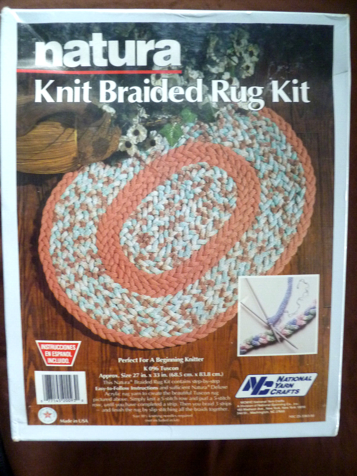 New - Natura Knit Braided Rug Kit ©1990, #k096 Tuscon, 27" X 33", Made In Usa