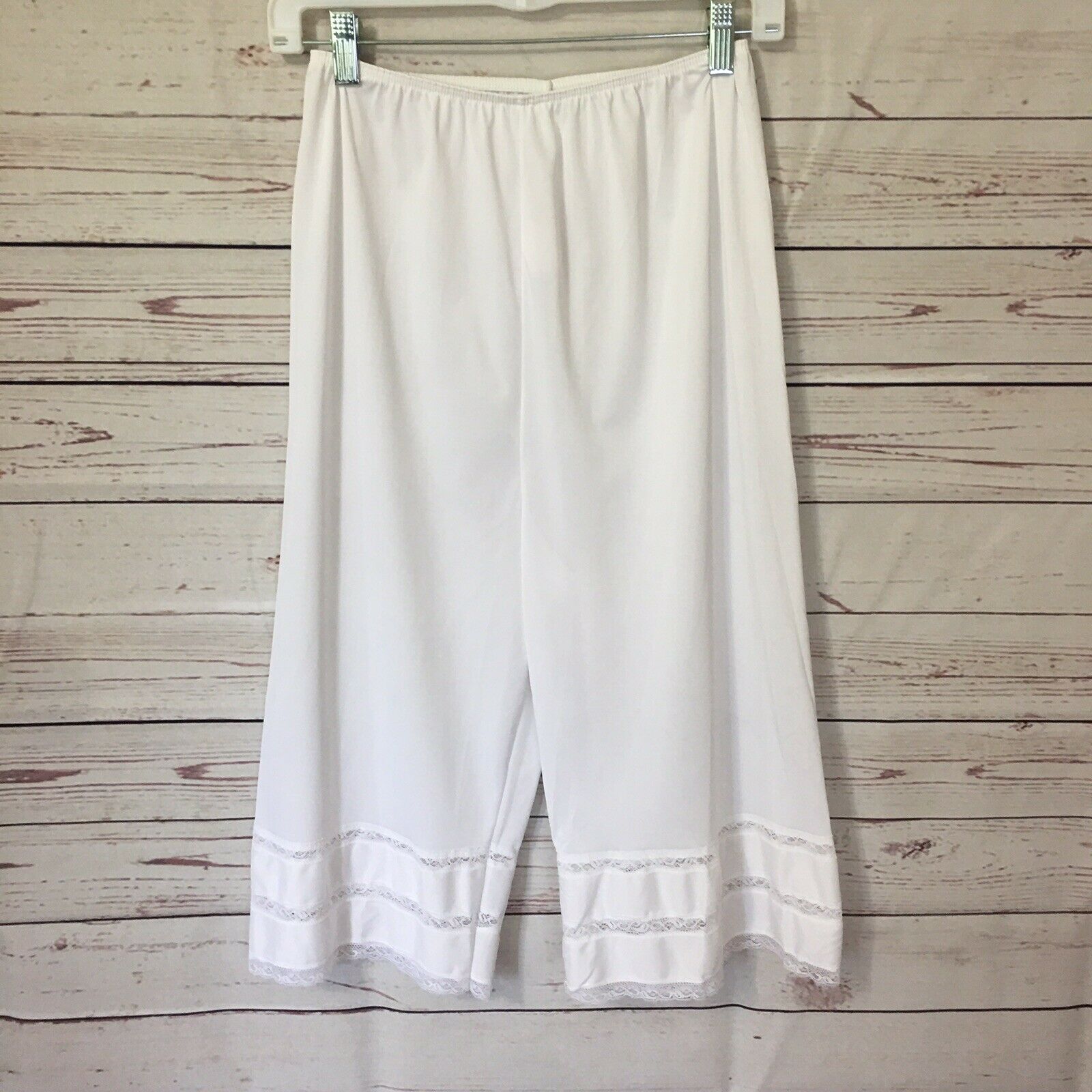 *+vintage Adonna White Petti Pants Slip Ladies Size Medium Waist 24" To 29"x 15"