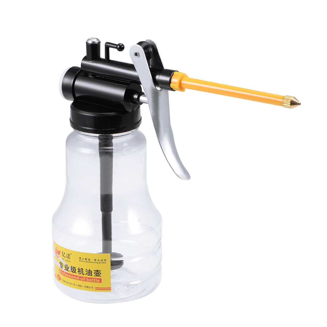 250ml Transparent Oil Can Pump Oiler Lubrication Bottle Manual Oil Gun