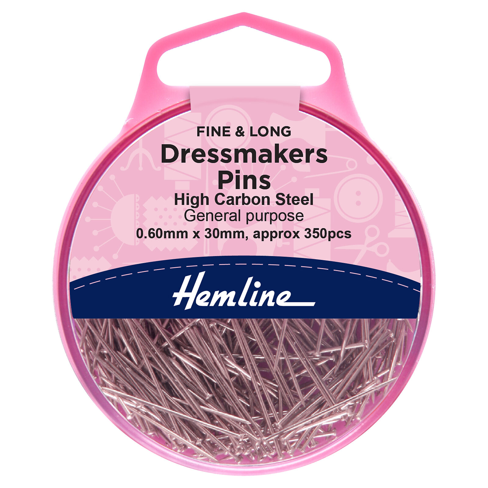 Hemline Nickel Dressmaker's Pins 30mm