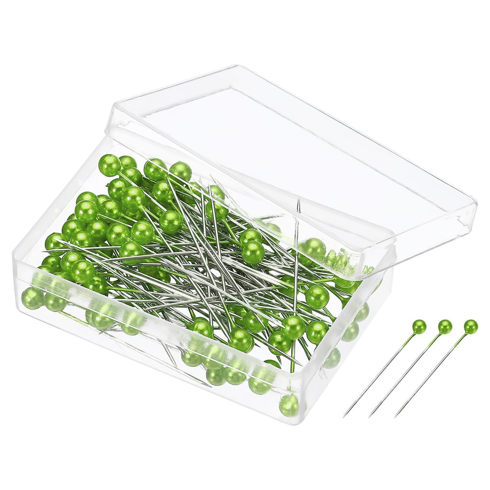 2 Set Pearlized Sewing Pins, Ball Head Needle Straight Quilting Pin, Green