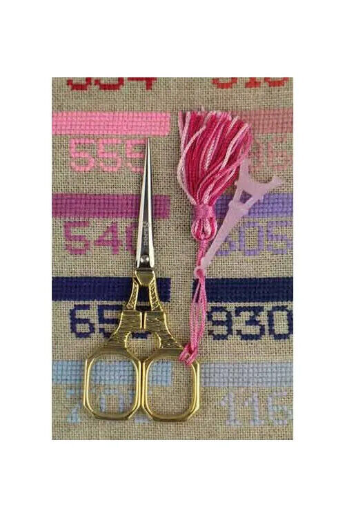 Maison Sajou ~ Embroidery Scissors ~ Gold Gilded W/tassel & Rose Eiffel Tower