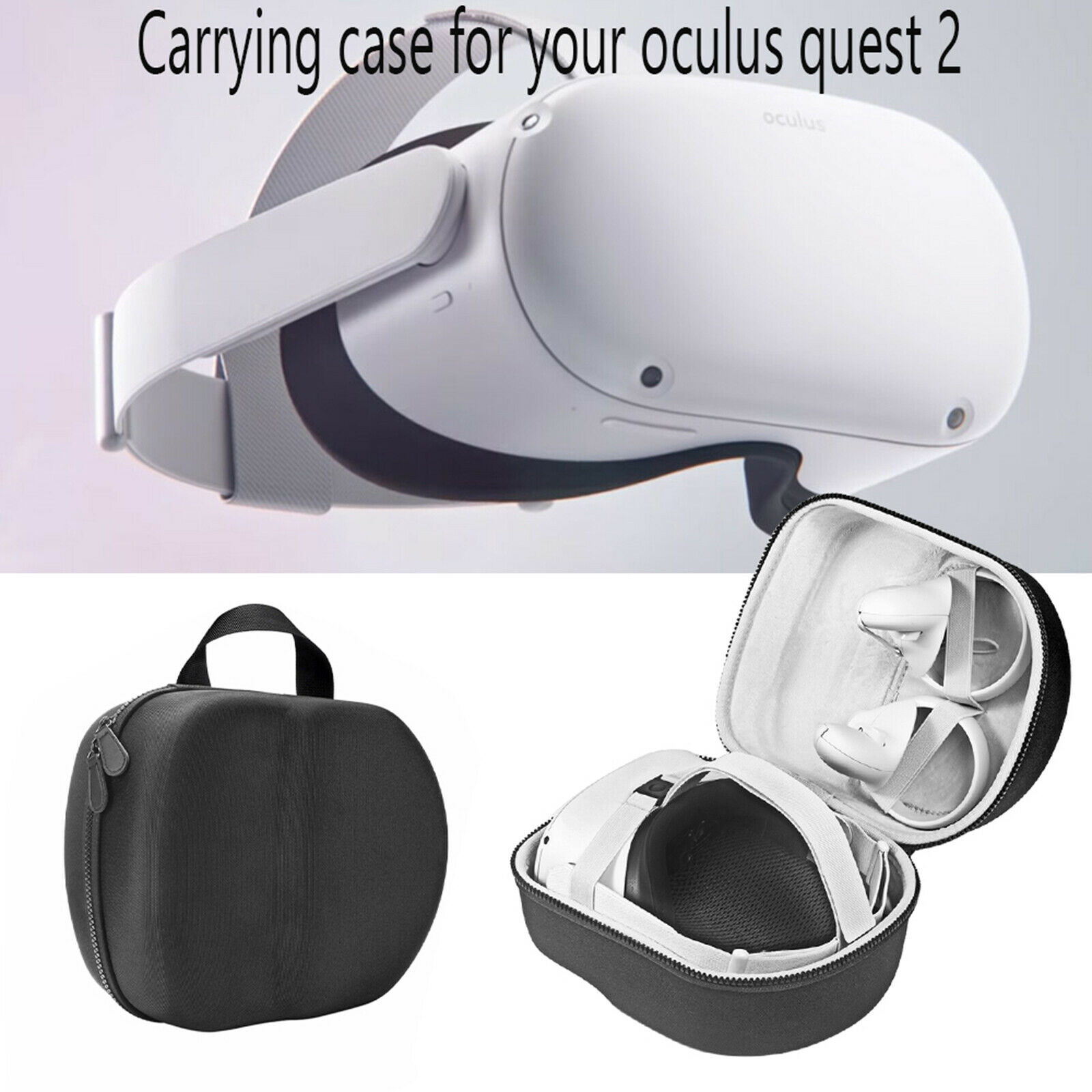 Eva Storage Bag Box Protective Case Pouch For Oculus Quest & Quest 2 Vr Headset