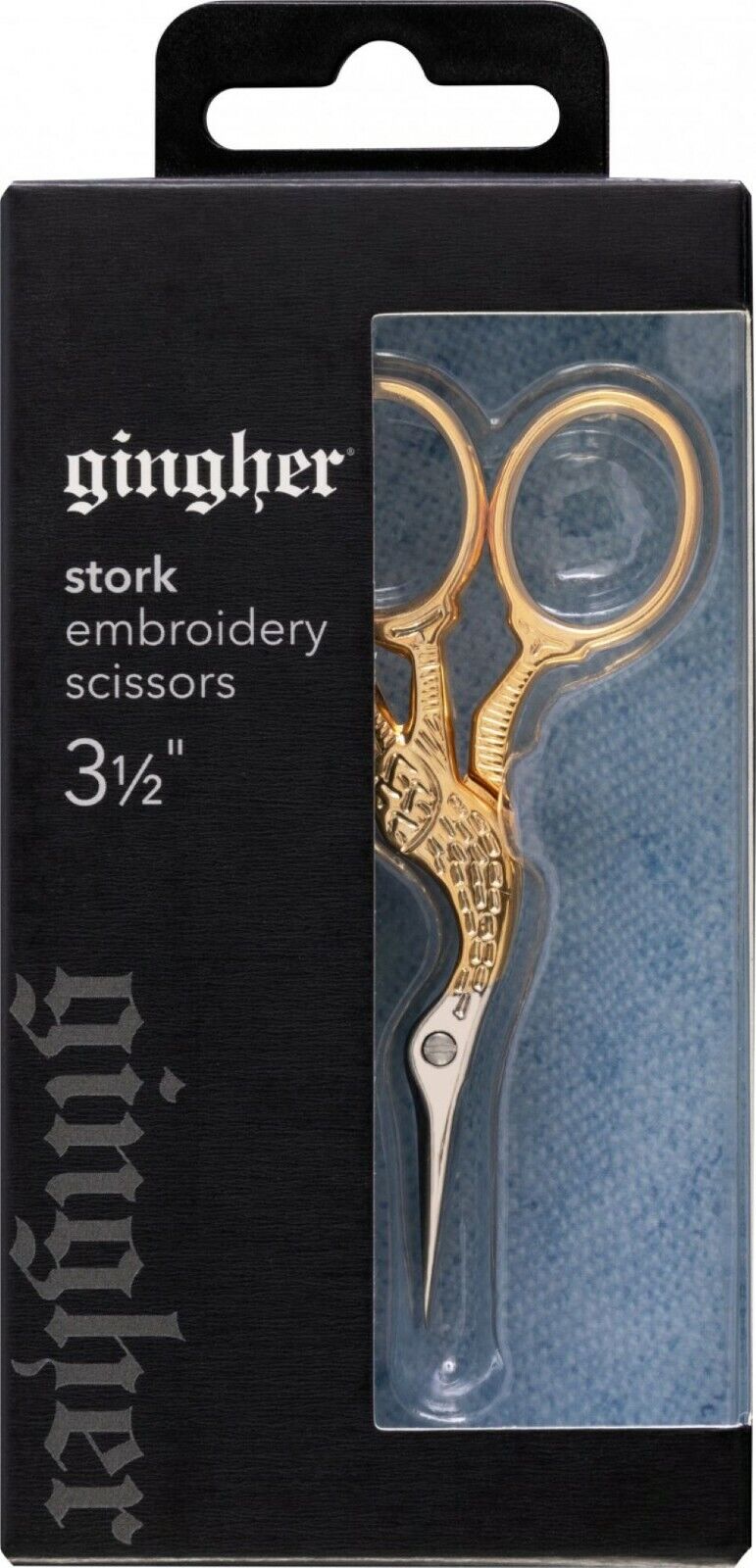 Gingher 3 1/2in Gold Handle Embroidery Scissors,  Epaulette Or Stork