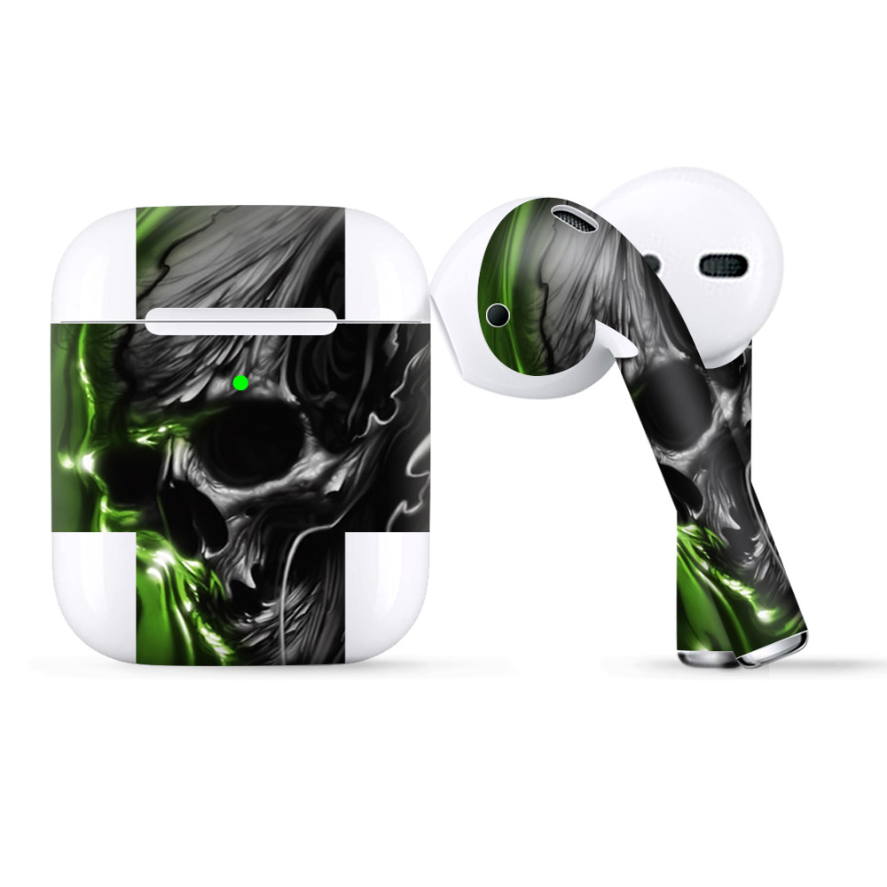 Skins Wraps Compatible For Apple Airpods  Dark Skull