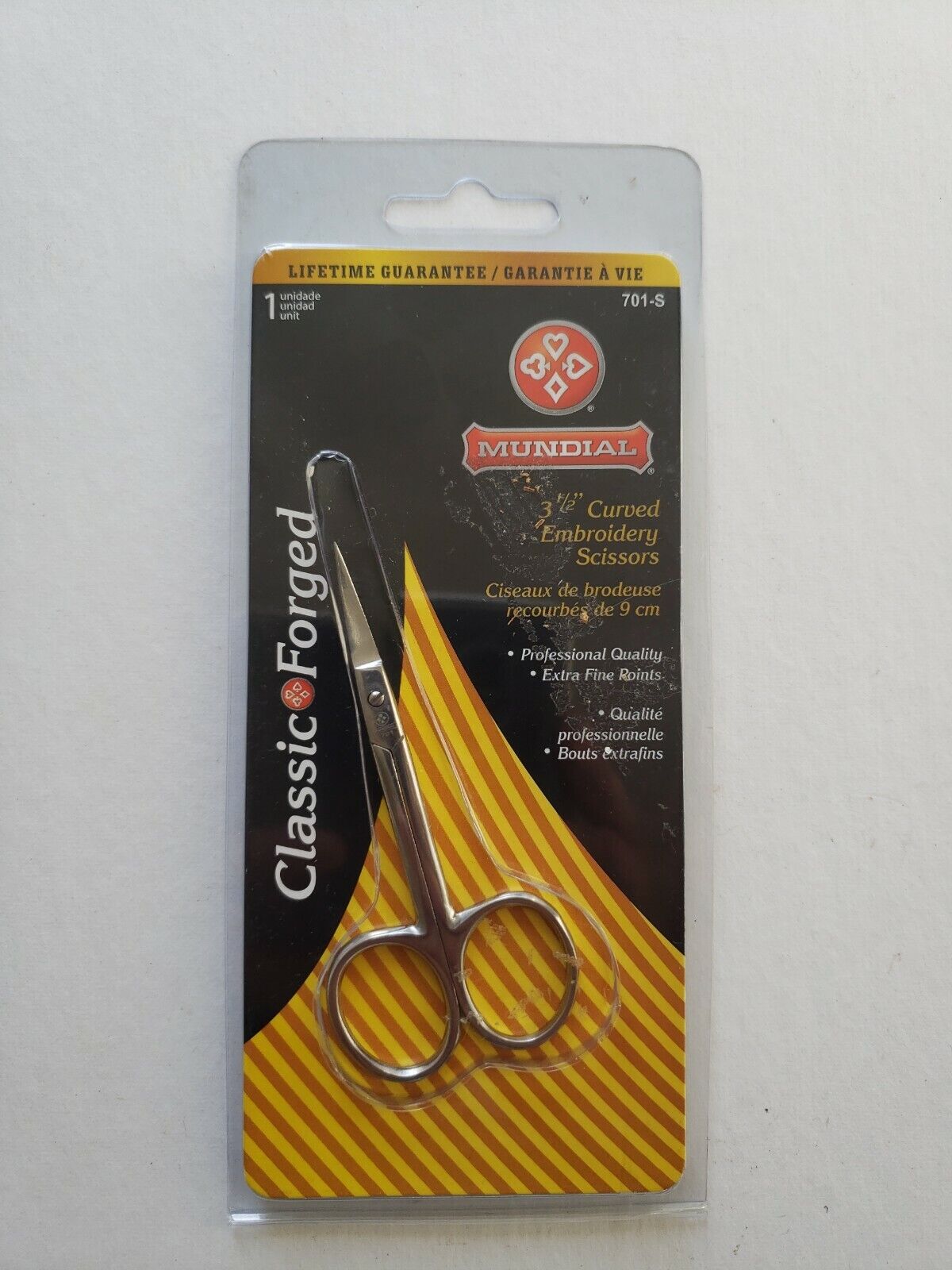 Mundial 701-s Classic Forged 3 1/2" Curved Embroidery Scissors