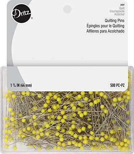 Dritz 3009 Quilting Pins, 1-3/4-inch, Yellow (500-count)