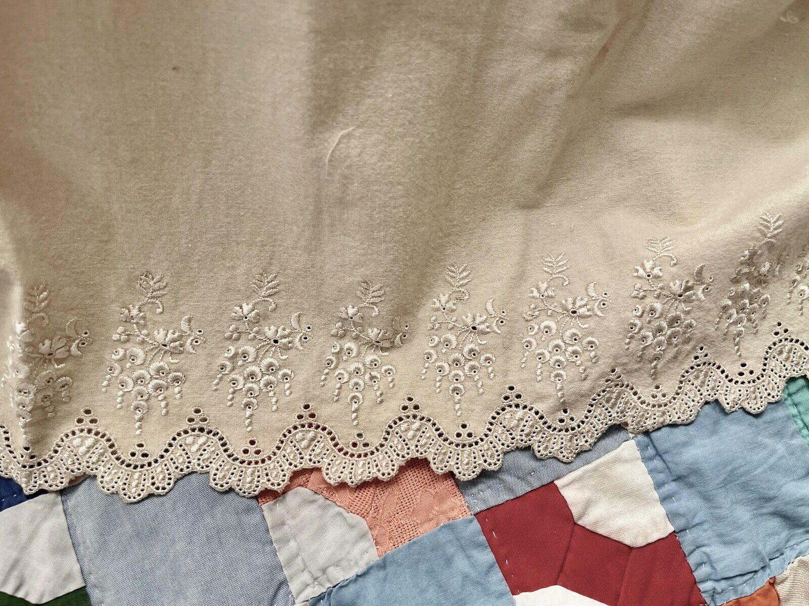 Wool Infants Christening Victorian Long Skirt / Wonderful Embroidery At Hem Nu