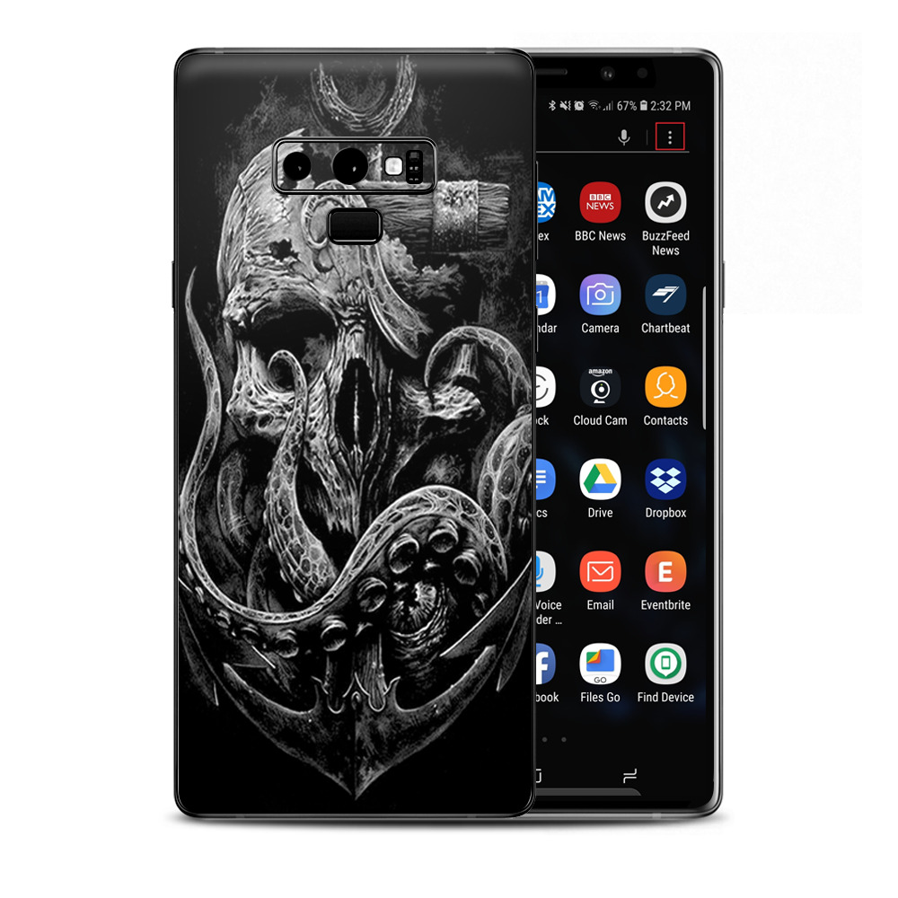 Skins Decal Wrap For Samsung Note 9 - Skull Anchor Octopus Under Sea
