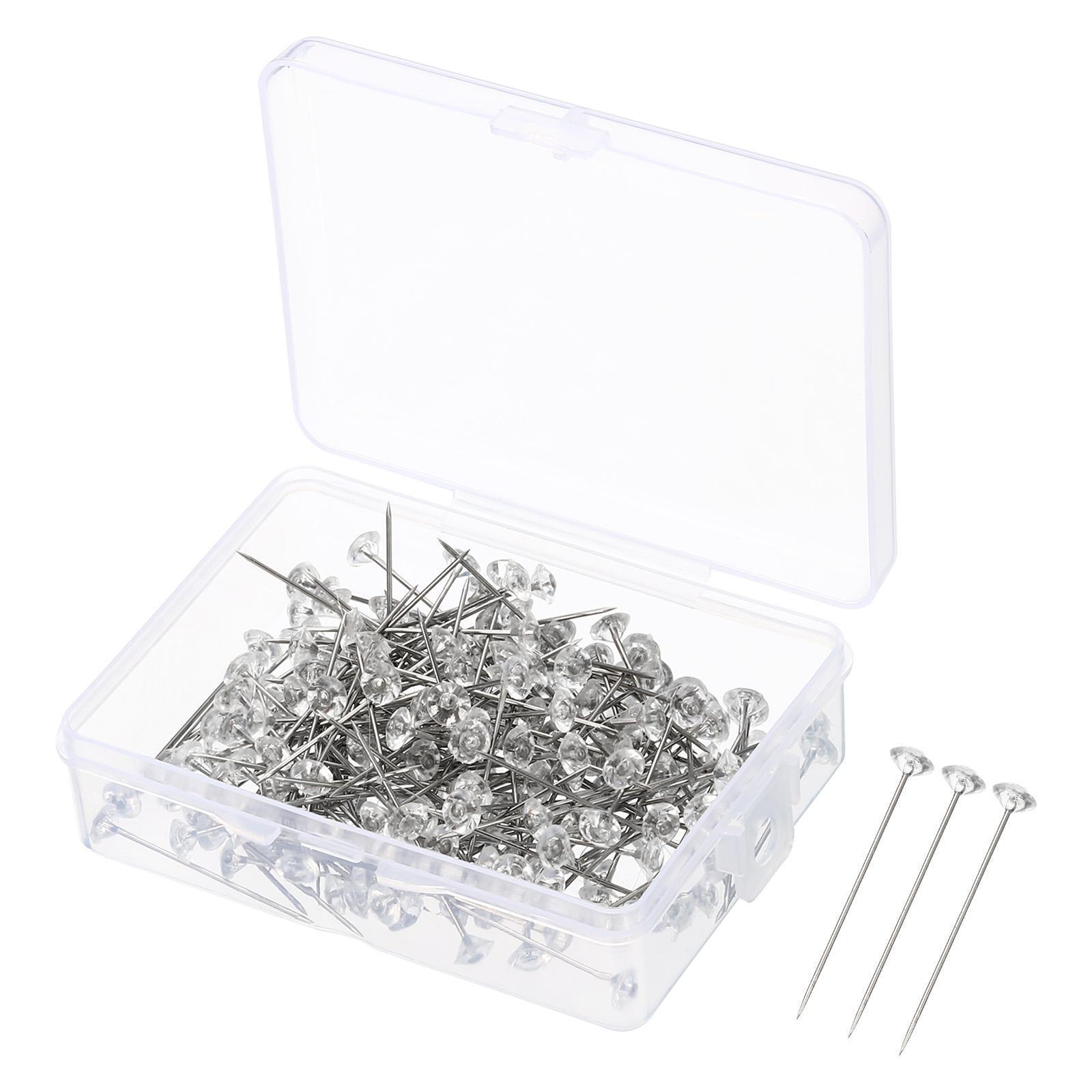 200pcs 1.5'' Bouquet Pins, Ornament Steel Needle Flowers Quilting Pin, Silver