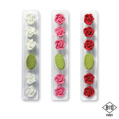 Pme Edible Ready Made Five Sugarpaste Roses & Leaves Cup Cake Icing Decoration