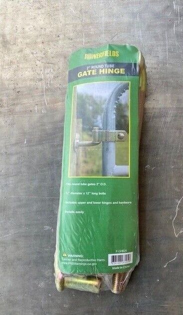 Gate Hinge For 2" Round Tube, Hinge Gate Kit Galv.  Powerfields P-ghb2k (new)