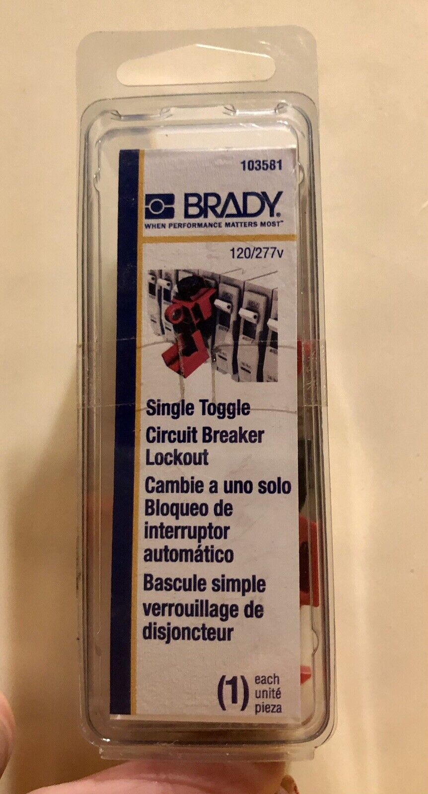 Brady Circuit Breaker Lockout Single Toggle 103581 120/277v