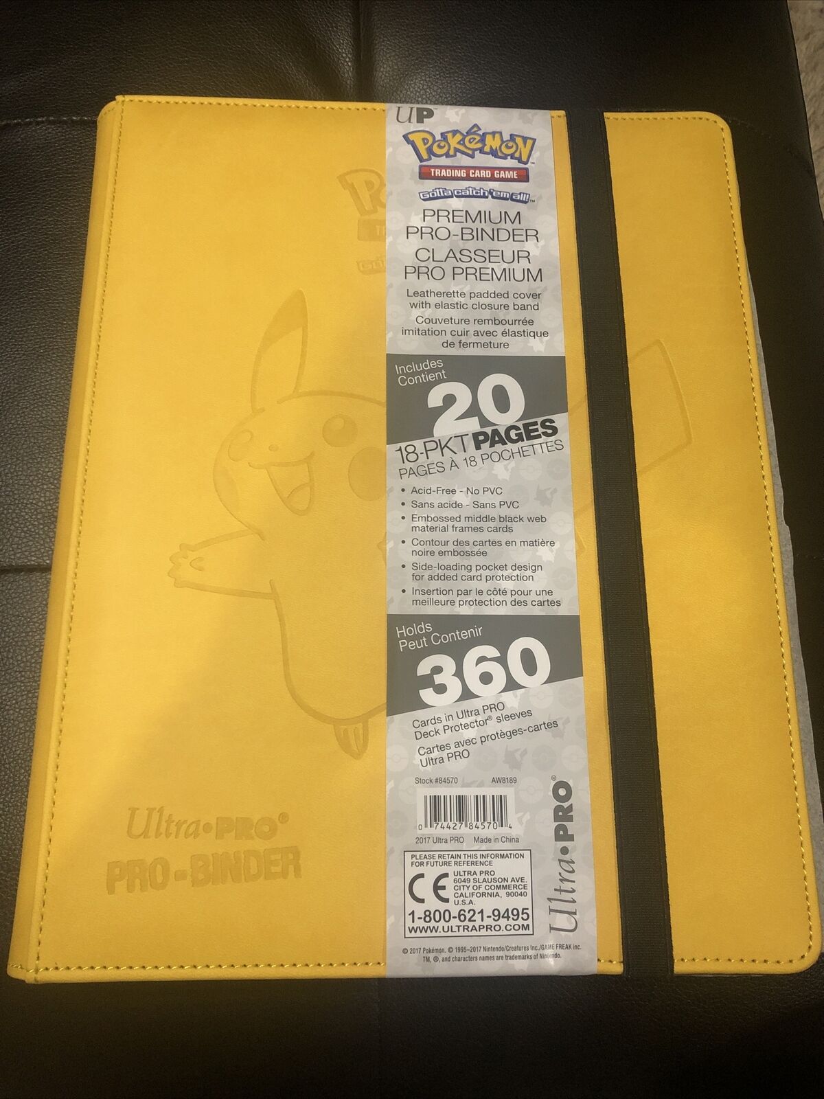 *new* Ultra Pro  Pokemon Card  Pikachu  Premium Leatherette  "album Binder (pro)