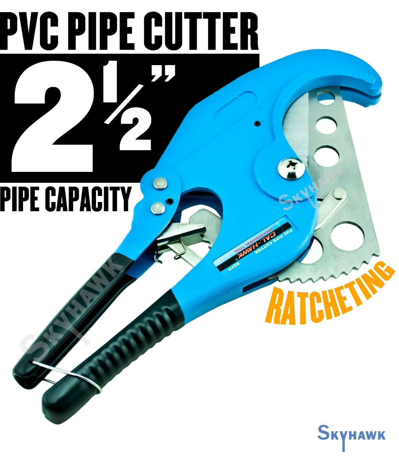 Ratcheting Pvc Pipe Cutter Stainless Steel Blade Cuts Up To 2-1/2" Diameter
