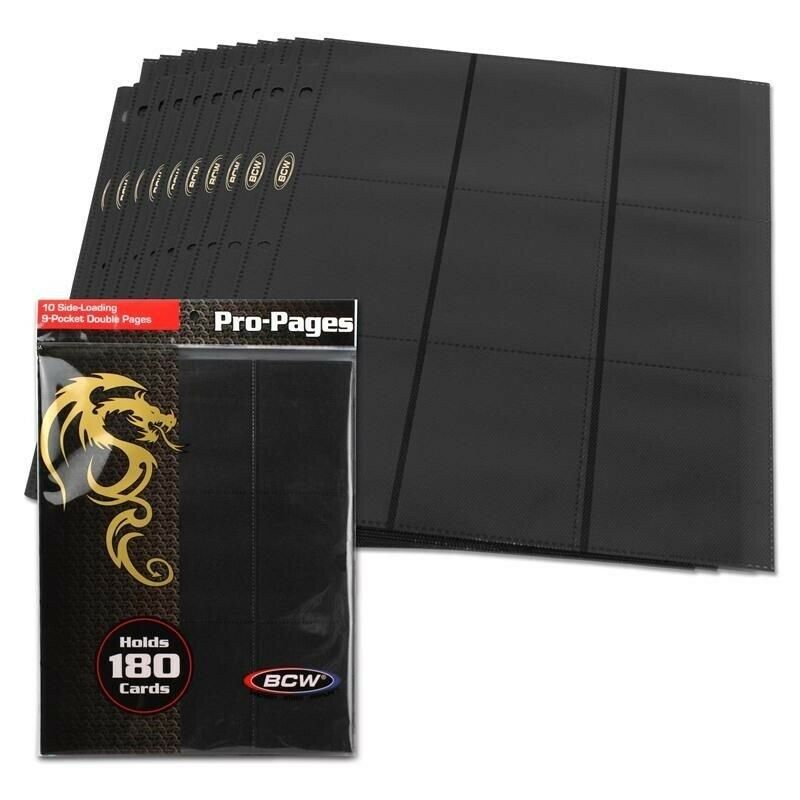 Side Loading 18 Pocket Pro 10 Album Binder Black Pages Mtg Trading Cards By Bcw